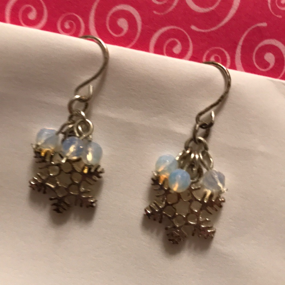 Snowflake earrings dangly